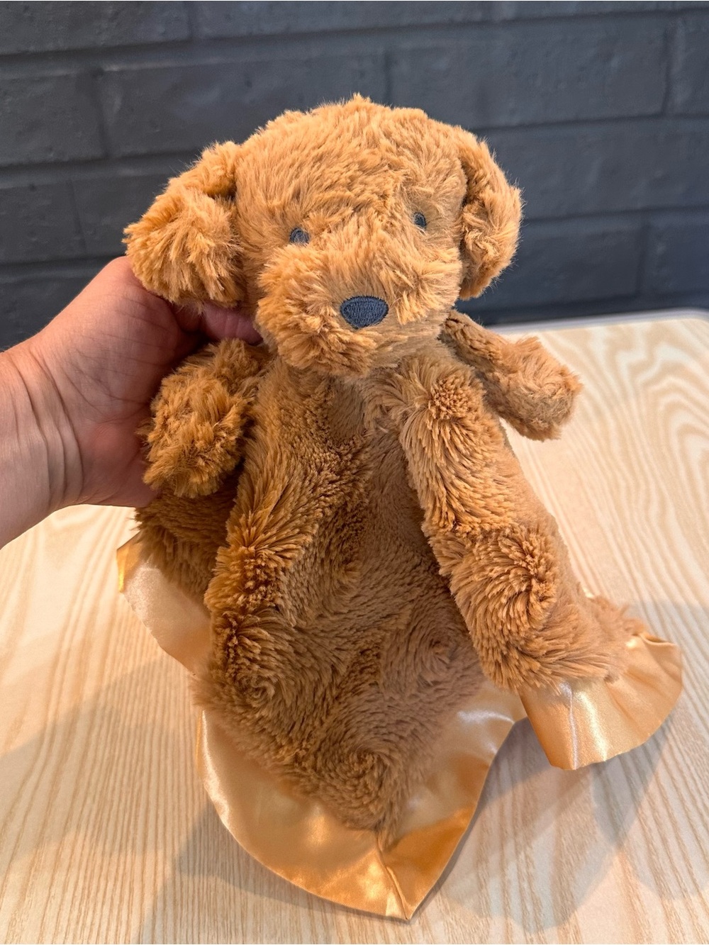 Cloud Island Puppy Lovey Lovie
Security Blanket Plush Toy
Brown Satin Target